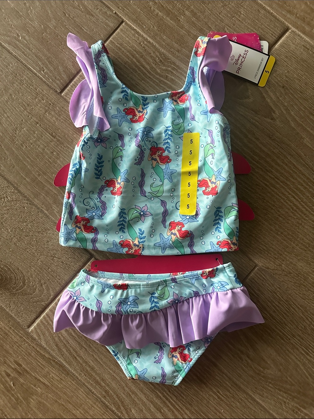 Disney Ariel Mermaid Ruffle Tankini - Aqua & Lavender NWT